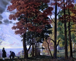 Осень - Над городом (Б.М. Кустодиев, 1918 г.)