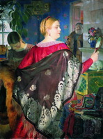 Купчиха с зеркалом (Б. Кустодиев, 1920 г.)