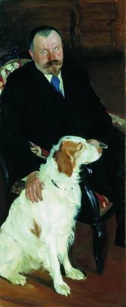 Портрет доктора С.Я. Любимова с собакой.
