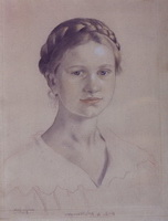 Портрет И.Б. Кустодиевой, дочери художника (Б.М. Кустодиев, 1919 г.)