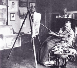 Б.М. Кустодиев в своей мастерской (1925 г.)